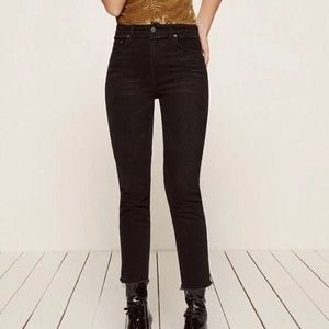 reformation raw hem cropped cigarette jeans